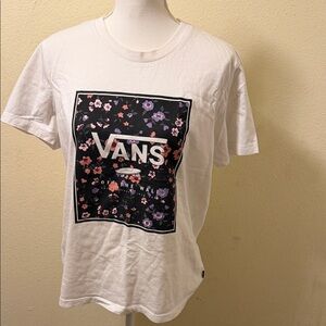 Vans White Tee with Floral Graphic